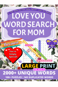 Love You Word Search For Mom Puzzle Book